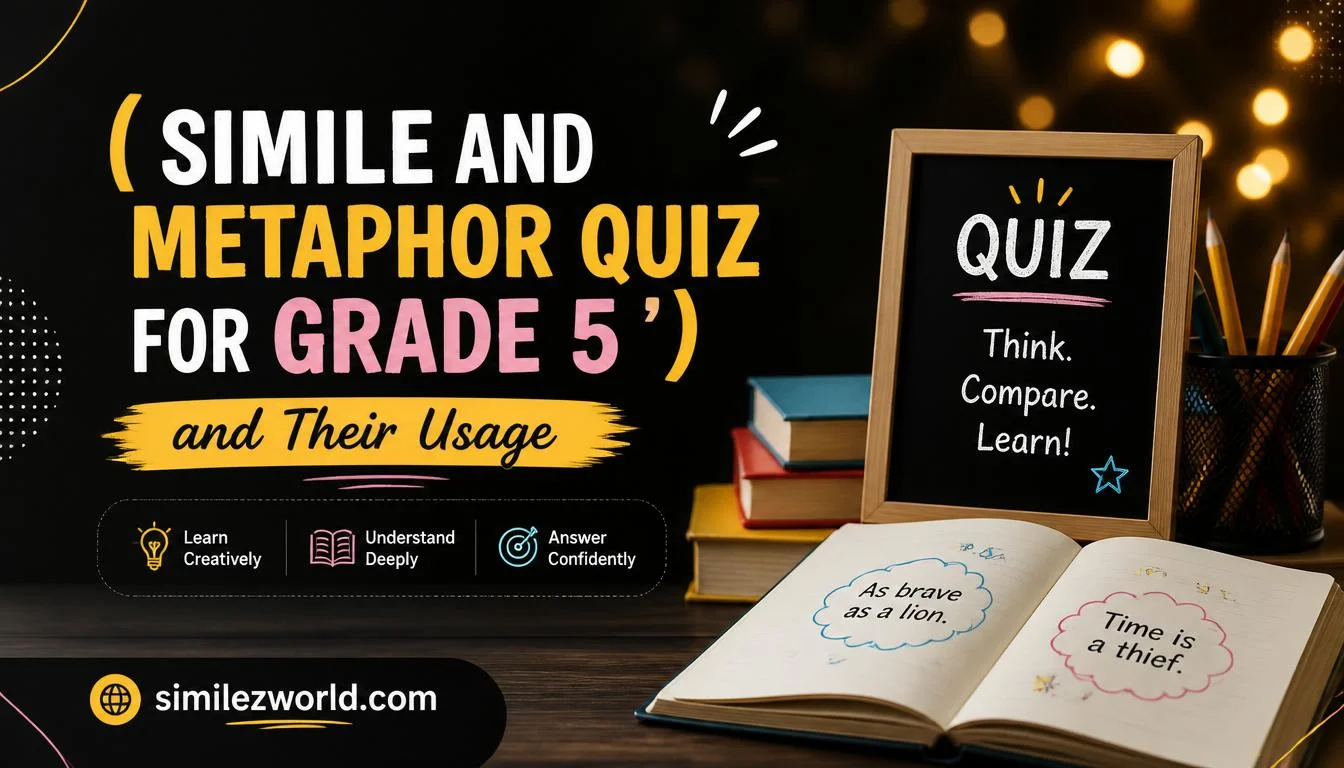simile and metaphor quiz for grade 5