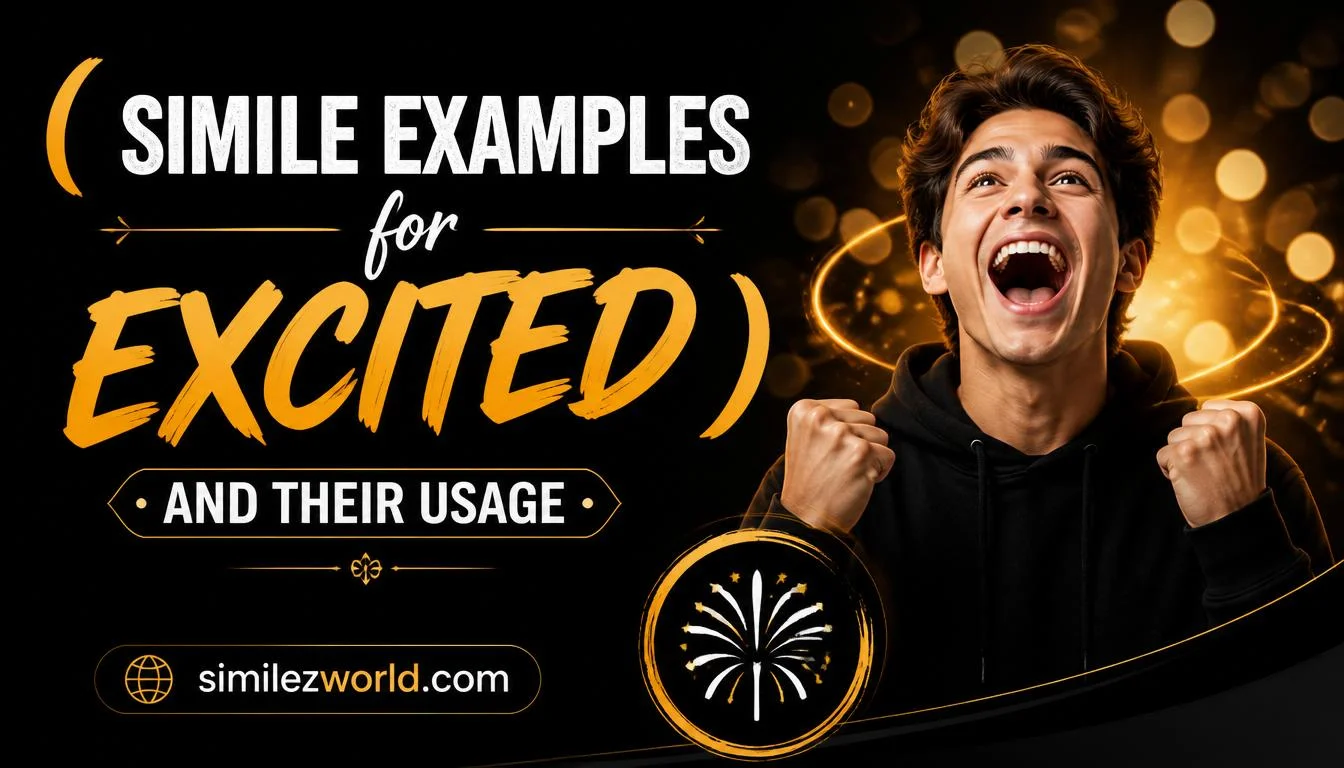 simile examples for excited