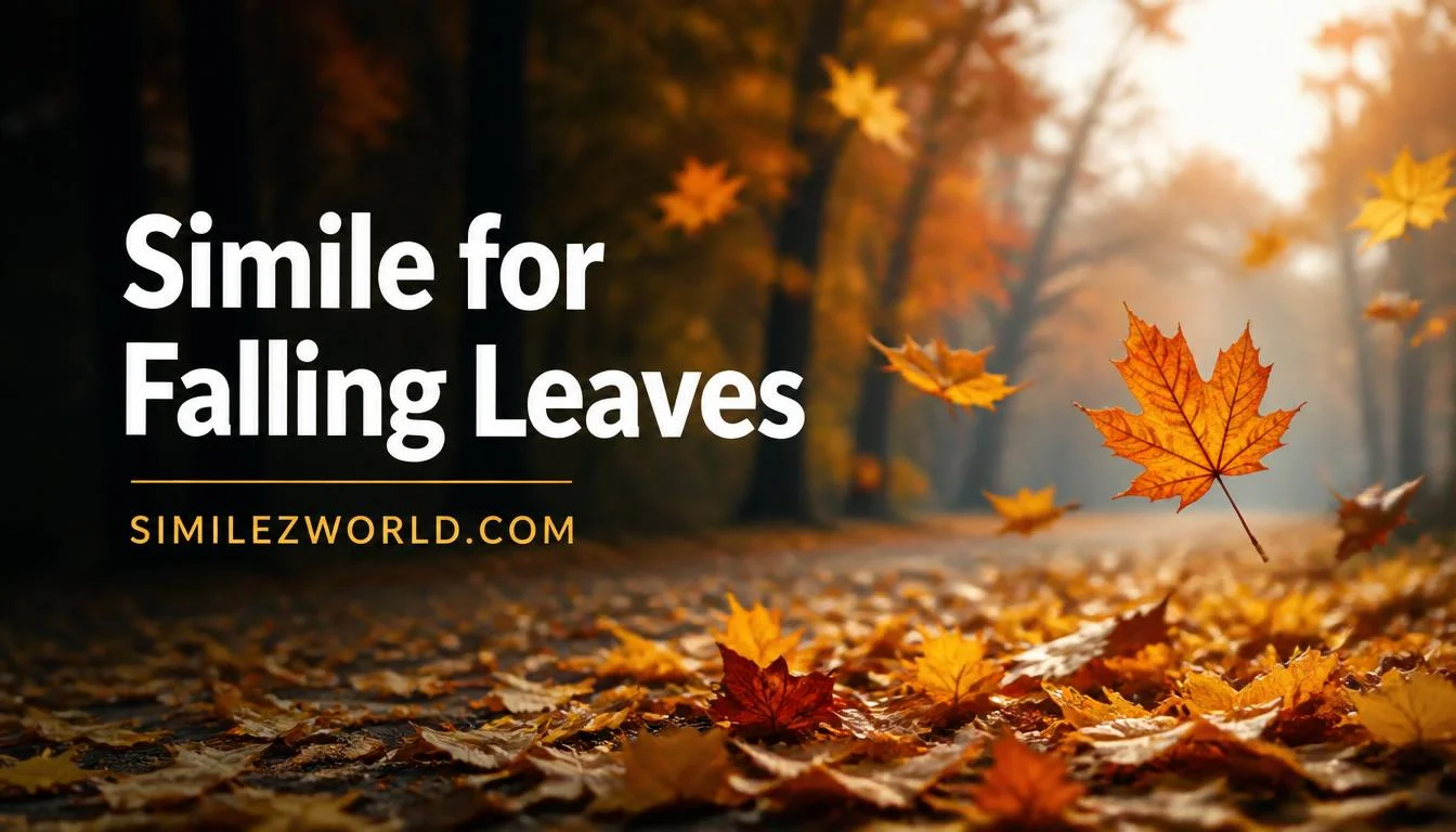 simile for falling leaves