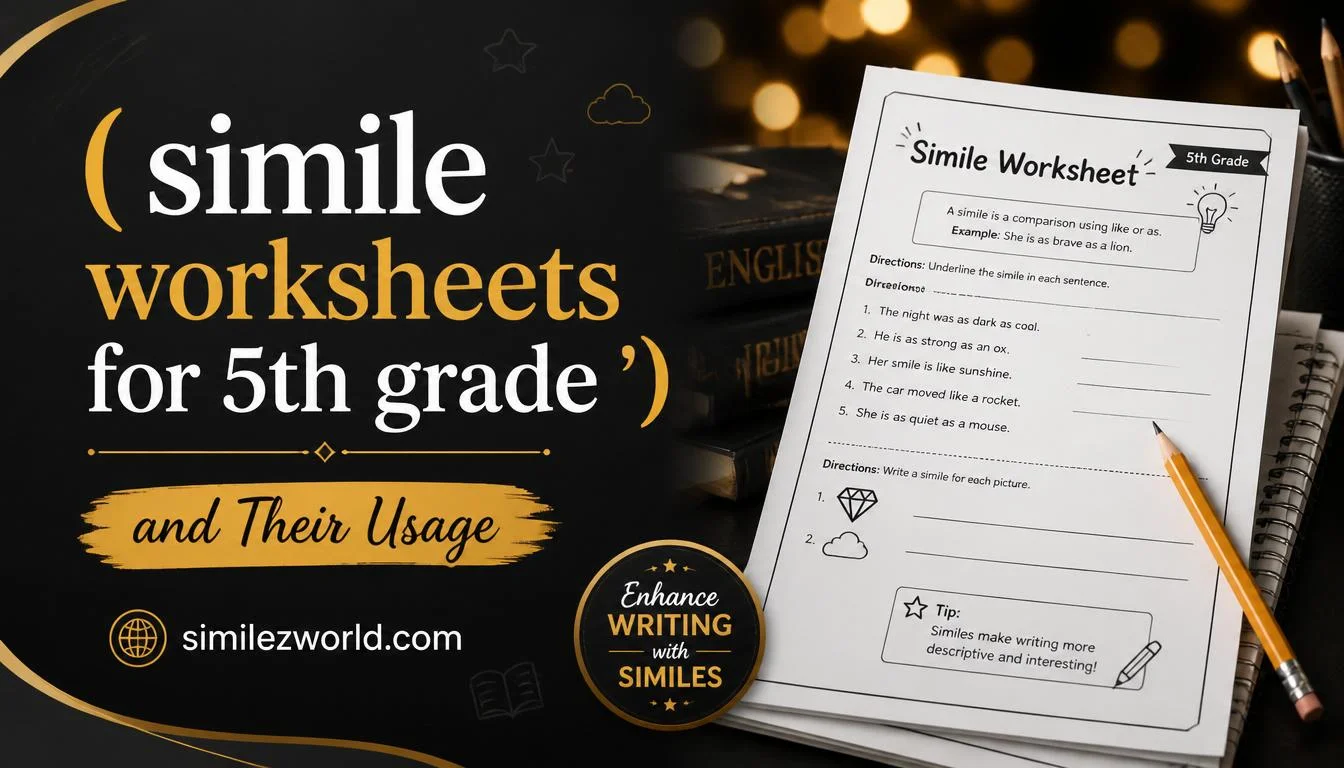 simile worksheets for 5th grade